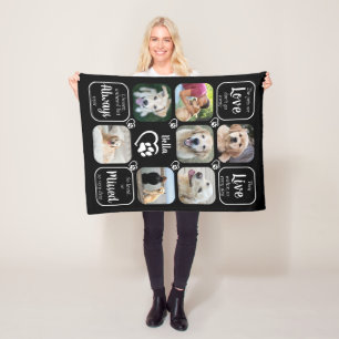 Pet Memorial gepersonaliseerde 7 foto collage Fleece Deken