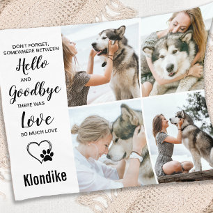 Pet Memorial Gepersonaliseerde Dog 4 Afbeeldingen Fleece Deken