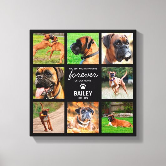 Pet Memorial Gift | 8 Foto van Loving Memory Canvas Afdruk (Voorkant)