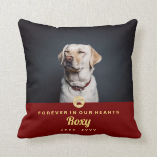 Pet Memorial Gift Paw Print Foto naam en jaar Kussen