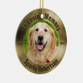 Pet Memorial Gold Keramisch Ornament (Rechts)