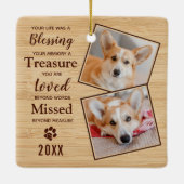 Pet Memorial Herdenking Foto Keramisch Ornament (Achterkant)