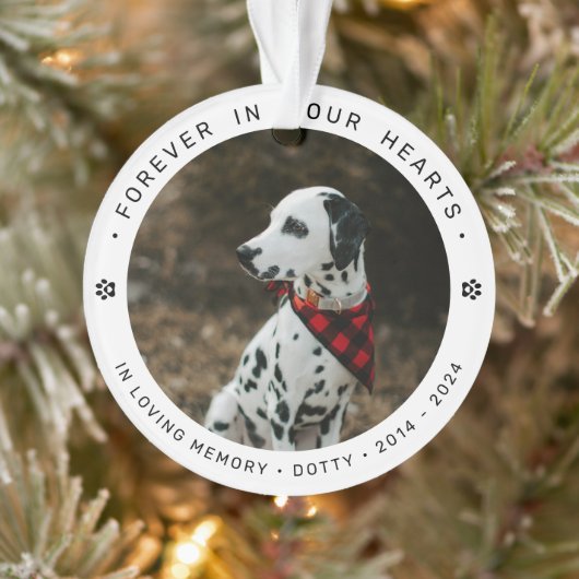 Pet Memorial Herdenking Hond/Kat Foto Ornament (Boom)