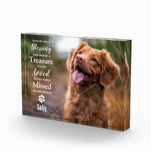 Pet Memorial Herdenking Pet Loss Dog Fotoblokken (Rechts)