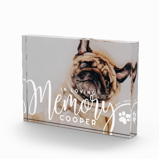 Pet Memorial in liefdevolle herinnering Poot Eenvo Fotoblokken (Rechts)