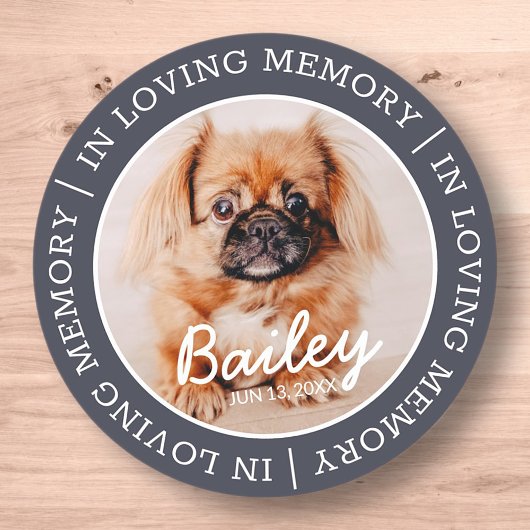 Pet Memorial in Loating Memory Modern Custom Photo Ronde Sticker
