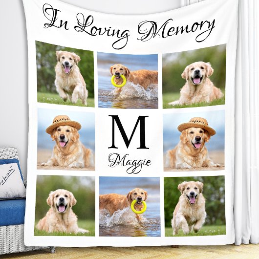 Pet Memorial in Loating Memory Photo Collage Fleece Deken