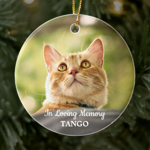Pet Memorial in Loating Memory Simple Cat Photo Keramisch Ornament