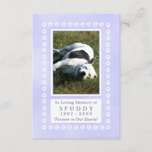 Pet Memorial Kaart 3.5" x5" - Heavenly Blue Pawpri
