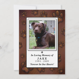 Pet Memorial Kaart 5"x7" - Chocolate Brown Foto
