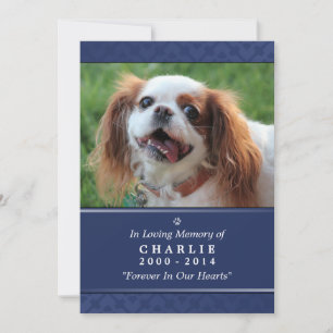 Pet Memorial Kaart 5"x7" Navy Blue - voor mannelij