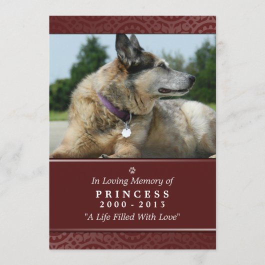 Pet Memorial Kaart 5"x7" Rainbow Bridge (Vrouw) (Voorkant)