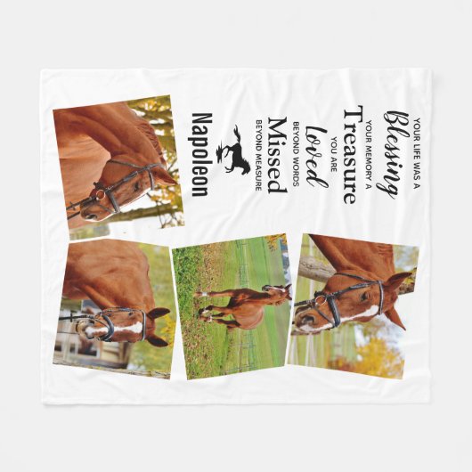 Pet Memorial Keepomwille Foto Collage Fleece Deken (Voorkant (Horizontaal))