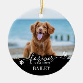 Pet Memorial Keepomwille Personalized 2 Dog Photo Keramisch Ornament (Voorkant)