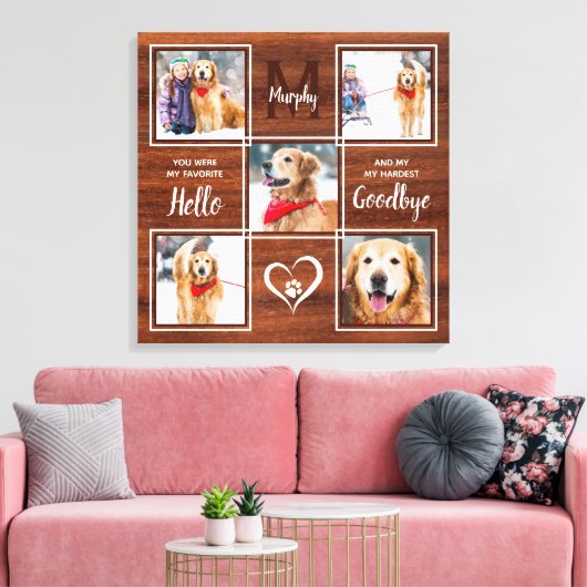 Pet Memorial Keepomwille Photo Collage Canvas Afdruk (Insitu (Woonkamer))