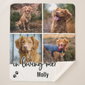 Pet Memorial Keepomwille Photo Collage Sherpa Deken (Voorkant)