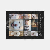 Pet Memorial Keepsake Fotocollage Naam Fleece Deken (Voorkant (Horizontaal))
