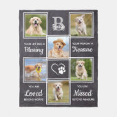 Pet Memorial Keepslag Unique Dog Photo Collage Fleece Deken (Voorkant)