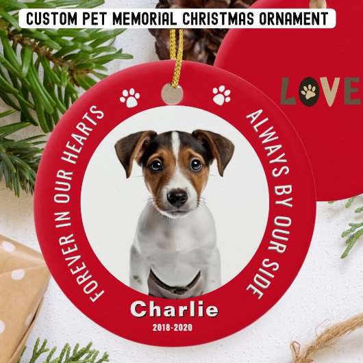 Pet Memorial Kerstfoto Ornament