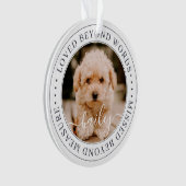 Pet Memorial Loved Beyond Wordant Elegant Chic Pho Ornament (voorkant)