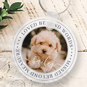 Pet Memorial Loved Beyond Wordant Elegant Chic Pho Sleutelhanger