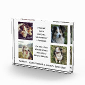 Pet Memorial met vier foto's, naam en data. Ph Fotoblokken (Rechts)