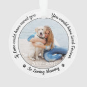 Pet Memorial Modern Custom Chien 2 Photo Sympathie (dos)