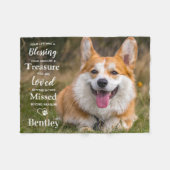 Pet Memorial Modern Personalized Dog Foto Fleece Deken (Voorkant (Horizontaal))