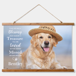 Pet Memorial Modern Personalized Dog Foto Hangend Wandkleed