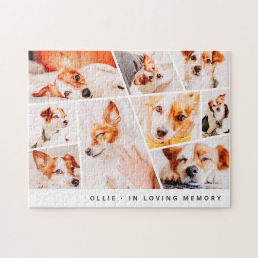 Pet Memorial Modern Simple Chic 9 Foto's Collage Legpuzzel (Horizontaal)