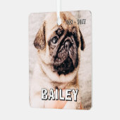 Pet Memorial Modern Simple Custom Photo Metalen Ornament (Voorkant links)