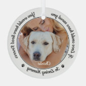 Pet Memorial Modern Sympathie Keepomwille Dog Foto Glas Ornament (Achterkant)