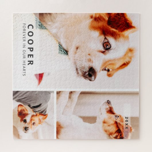 Pet Memorial Moderne eenvoudige geometrische fotoc Legpuzzel (Horizontaal)