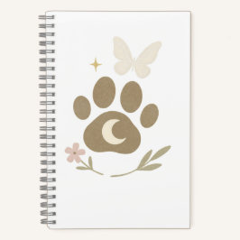 Pet Memorial Paw met Maan & Vlinder – Sympathie Notitieboek