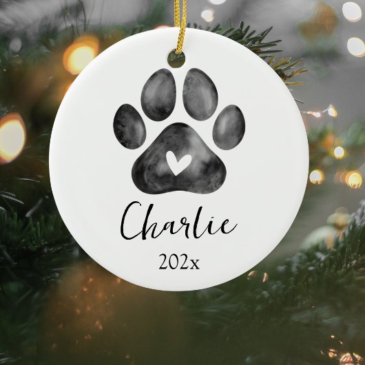 Pet Memorial Paw Print Foto Ornament