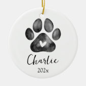 Pet Memorial Paw Print Foto Ornament (Voorkant)