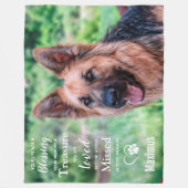Pet Memorial Personalized Dog Herdenking Foto Fleece Deken (Voorkant)