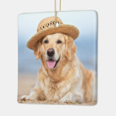 Pet Memorial Personalized Dog Herdenking Foto Keramisch Ornament (Links)