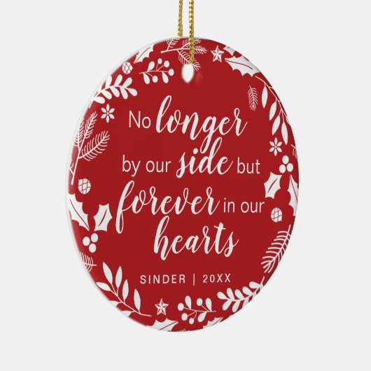 Pet Memorial Personalized Holiday Keepomwille Keramisch Ornament (Rechts)