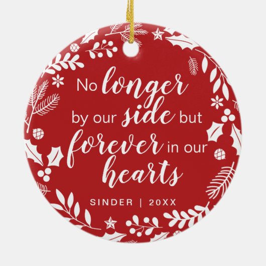 Pet Memorial Personalized Holiday Keepomwille Keramisch Ornament (Achterkant)