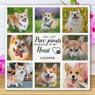 Pet Memorial Personalized Paw Prints Photo Collage Fotoplaat