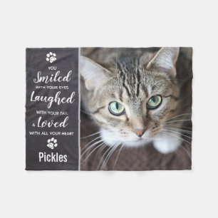 Pet Memorial Personalized Photo Cat Remembryo Fleece Deken