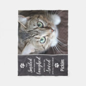 Pet Memorial Personalized Photo Cat Remembryo Fleece Deken (Voorkant)