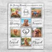 Pet Memorial Persoonlijke fotocollage Fleece Deken