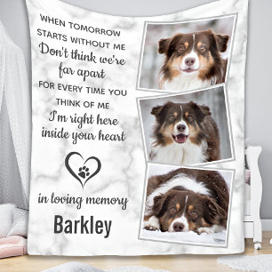 Pet Memorial Pet Loss Herdenking Foto Collage Fleece Deken
