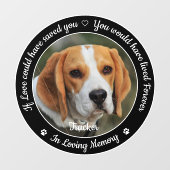 Pet Memorial Pet Loss Keepomwille Sympathie Foto  Raamsticker (Vel)