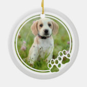 Pet Memorial Pet Loss Personalized Dog Foto Keramisch Ornament (Achterkant)