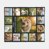 Pet Memorial Photo Collage Fleece Deken (Voorkant (Horizontaal))