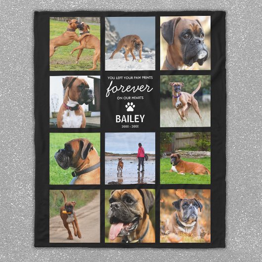 Pet Memorial Photo Collage Fleece Deken