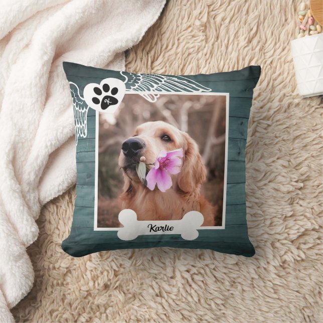 Pet Memorial Photo Collage Monogram Remeberence Kussen (Deken)